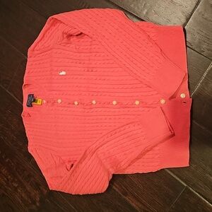Ralph Lauren Kid Coral Cable Knit Sweater